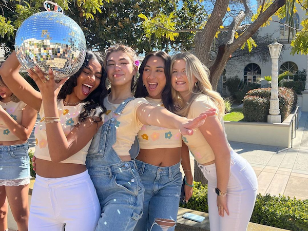 students at an event